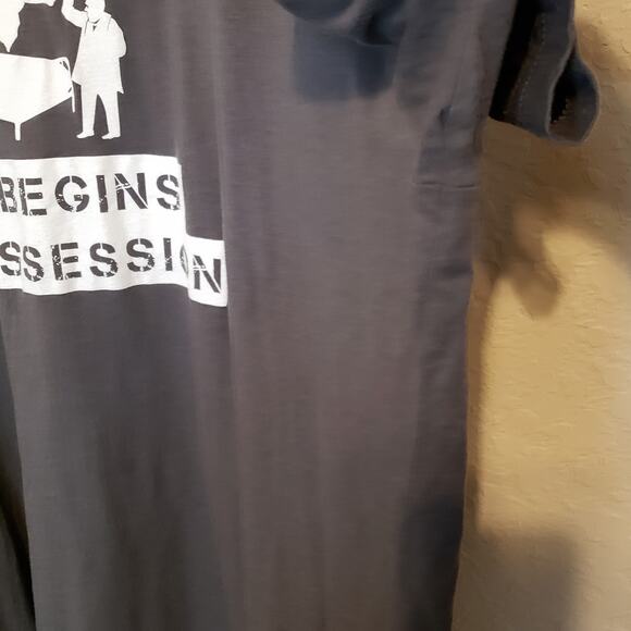 Bella Canvas Gray Ban Exorcisms Life Begins At Possession T Shirt Unisex 3x - Picture 4 of 7